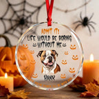Custom Dog Cat Halloween Ornament,Personalized Pet Photo Ornament Gift for Dog Moms,Pet Lovers
