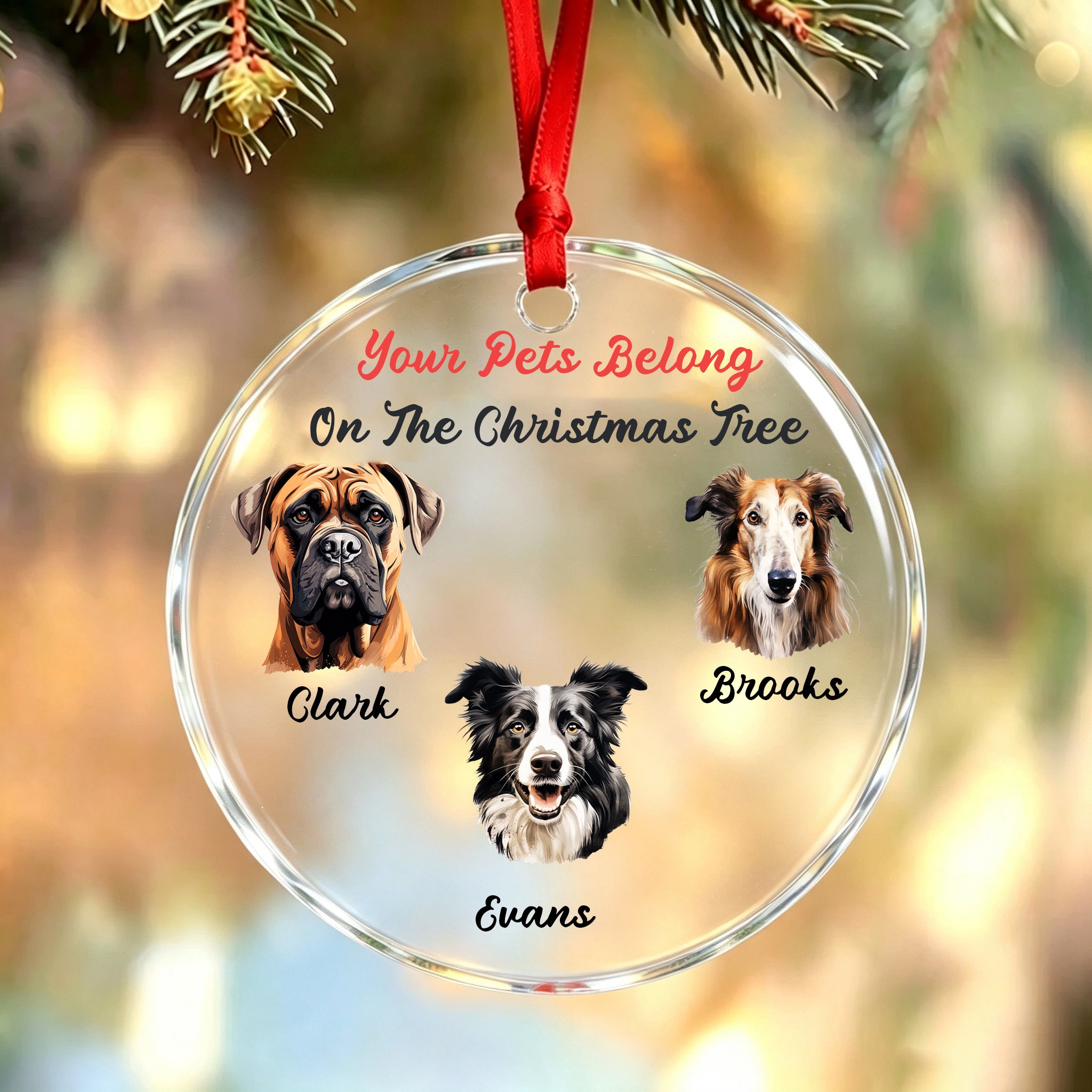 Your Pets Belong On The Christmas Tree-Personalized Pet Christmas Ornament