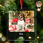 Keep Their Christmas Smile Forever,Personalized Pet Photo Christmas Ornament Gift For Dog Cat Mom,Dad,Pet Lover