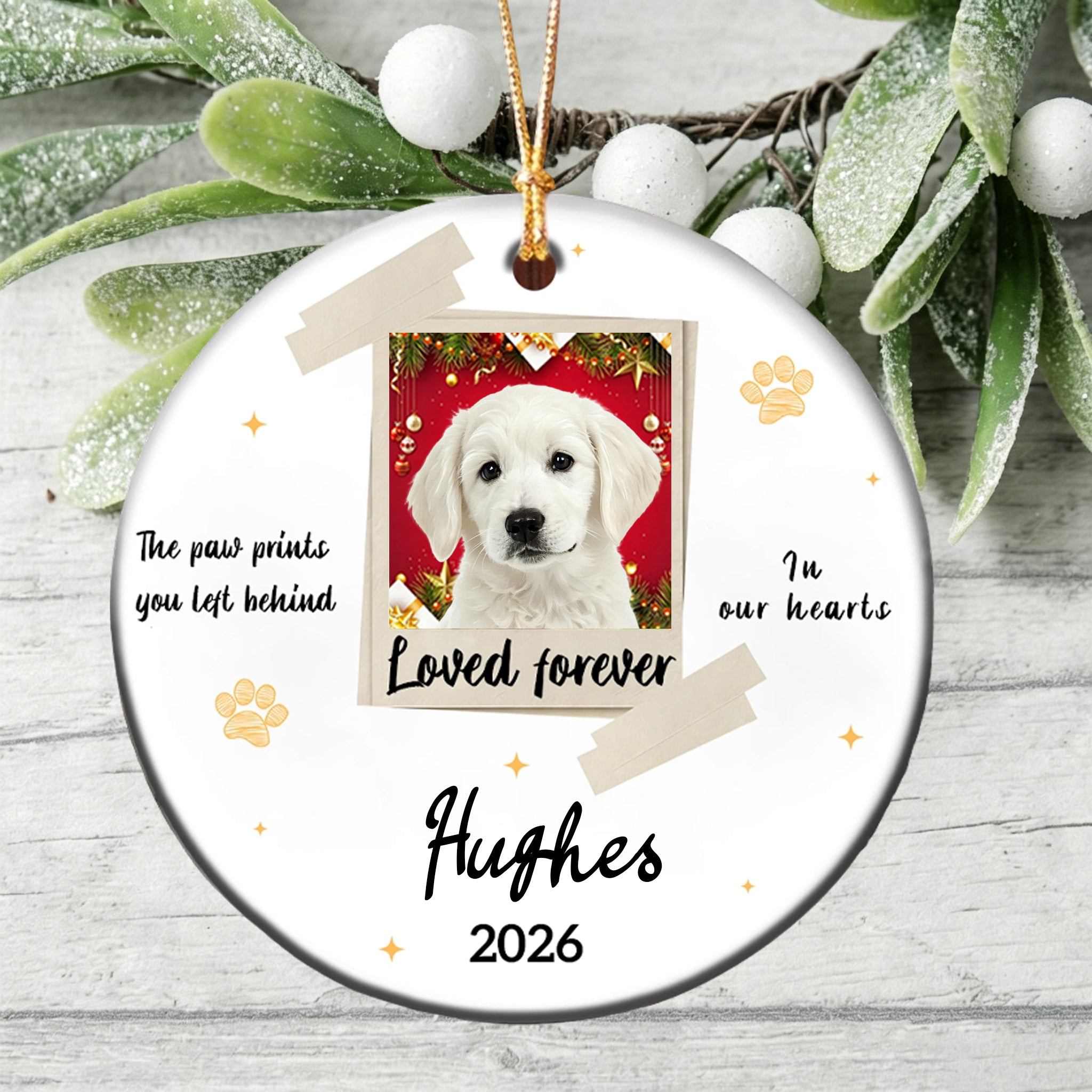 Custom Dog Cat Photo Ornament,Personalized Memorial Christmas Ornament For Pet Lovers,Dad,Mom