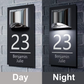 Personalized House Sign Solar Light Door Number Plaque Matt Black