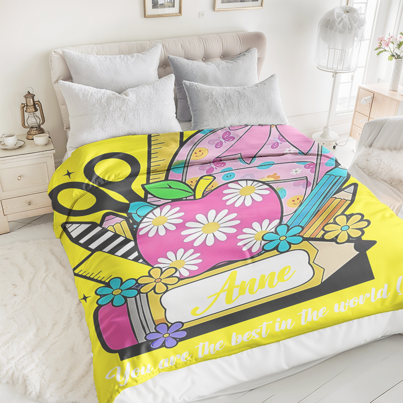 Personalized Name Soft Throw Student Blanket For Back to School