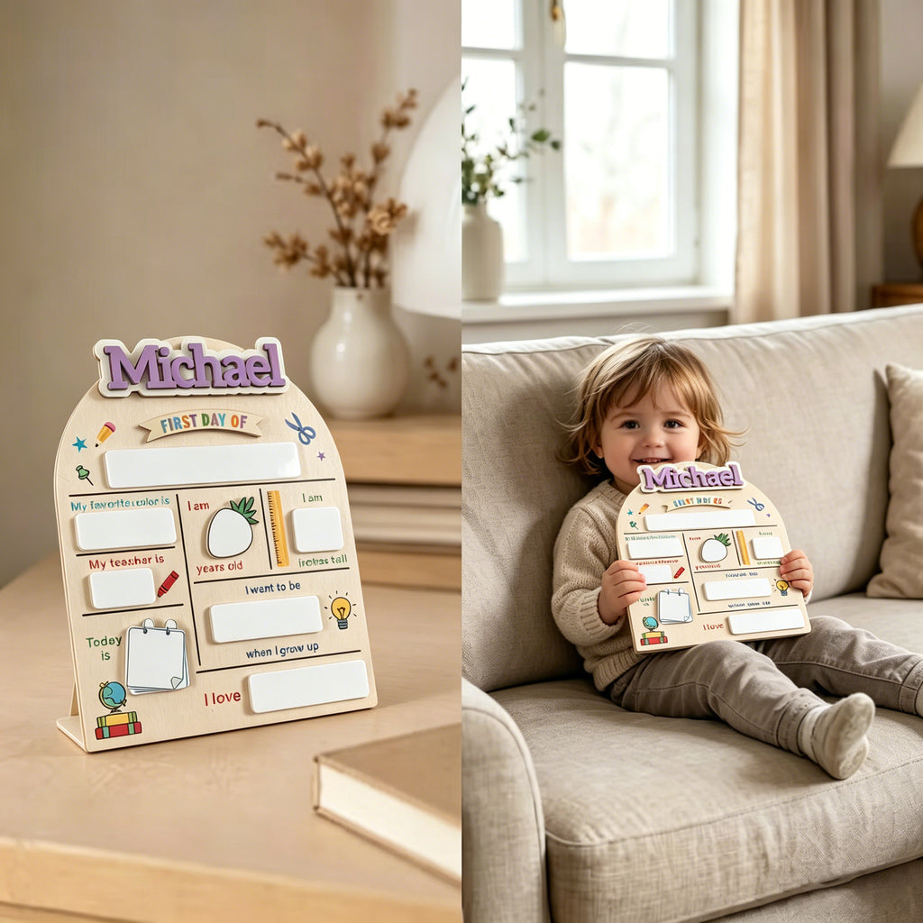 Personalized First Day Of School Sign, 1st Day Of School Sign, Dry Erase School Sign