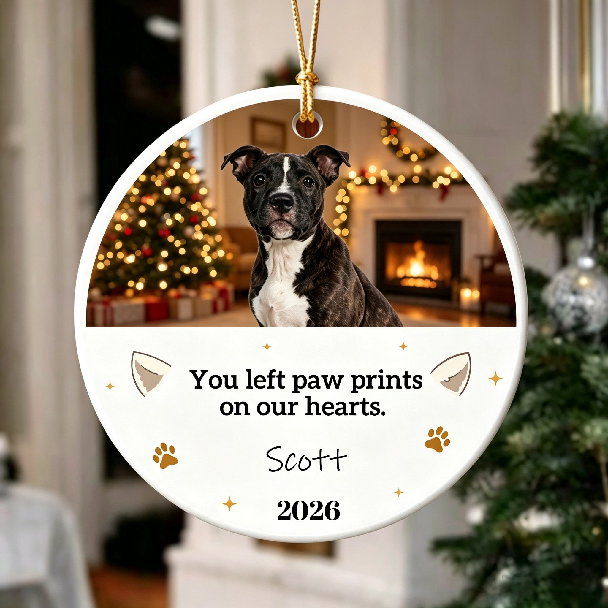 Personalized Pet Memorial Christmas Ornament,Custom Photo Dog Cat Ornament For Pet Lovers