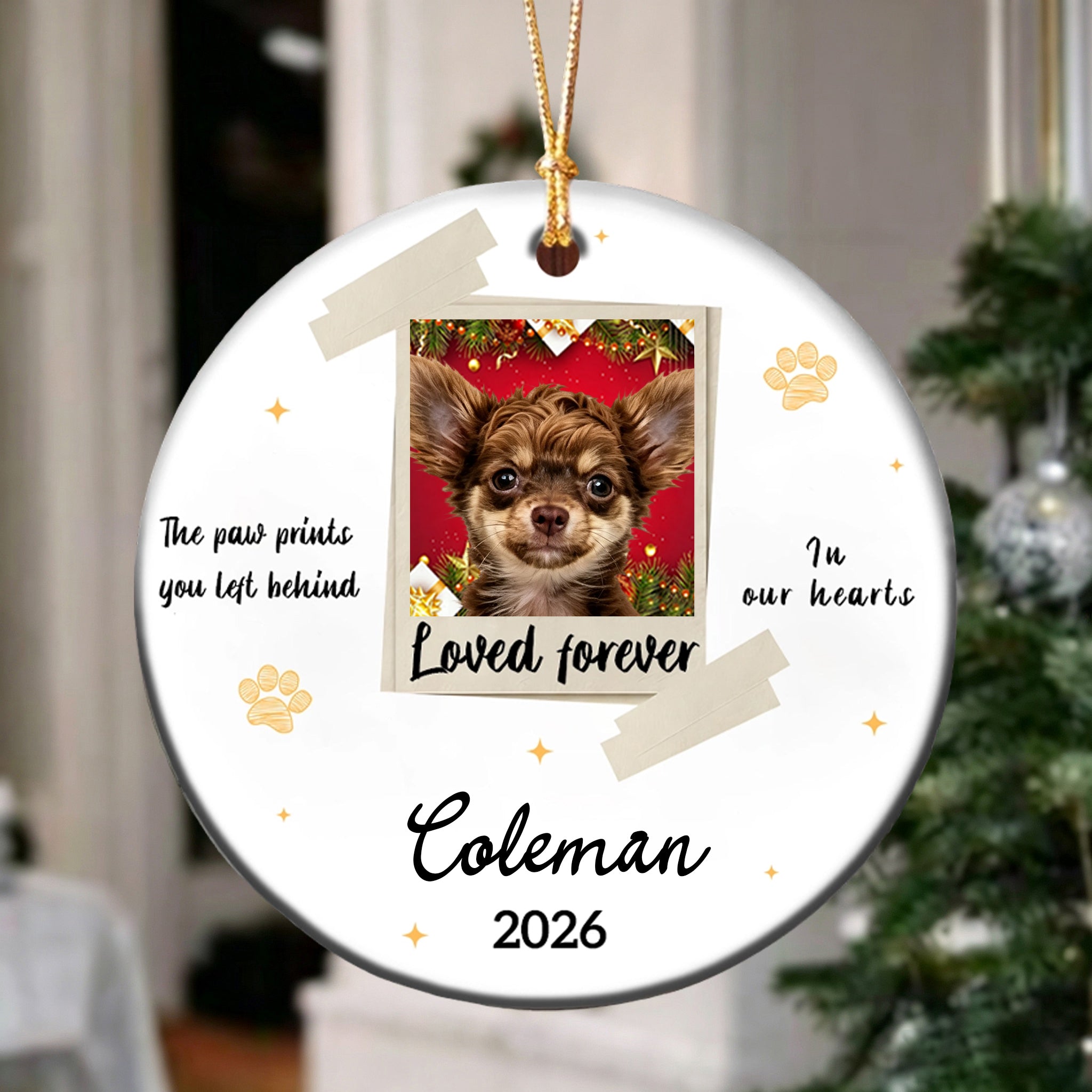 Custom Dog Cat Photo Ornament,Personalized Memorial Christmas Ornament For Pet Lovers,Dad,Mom