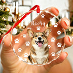 Personalized Dog Christmas Glass Ornament For Christmas Gifts