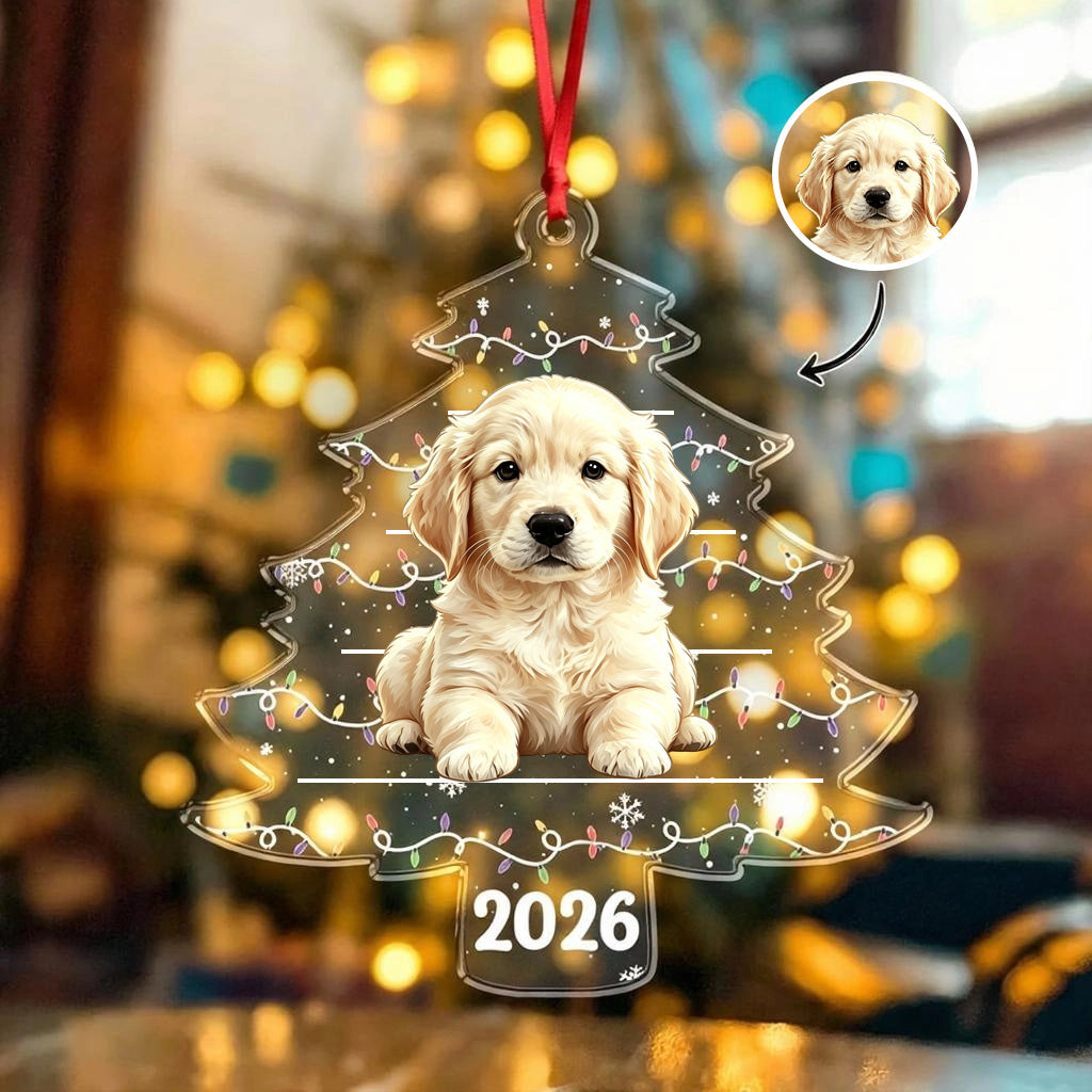 Personalized Pet Photo Christmas Tree Ornament For Dog Cat Pet Lovers