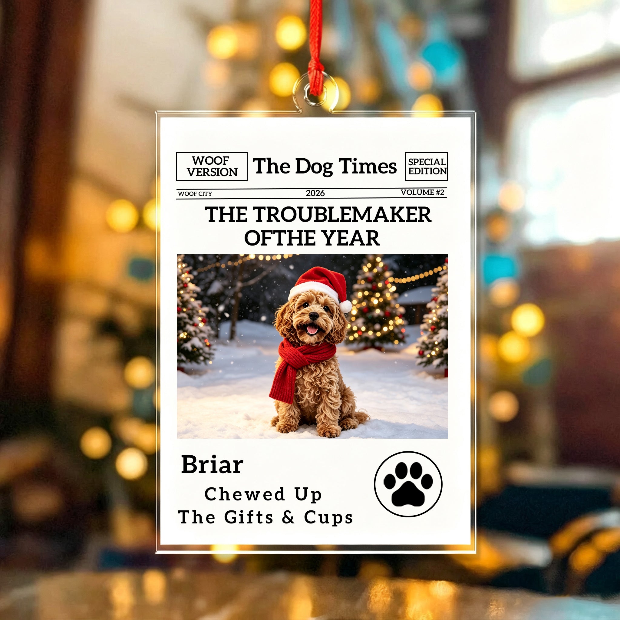 The Little Trouble Maker We’ll Always Love – Personalized Dog Cat Christmas Ornament  For Pet Lovers