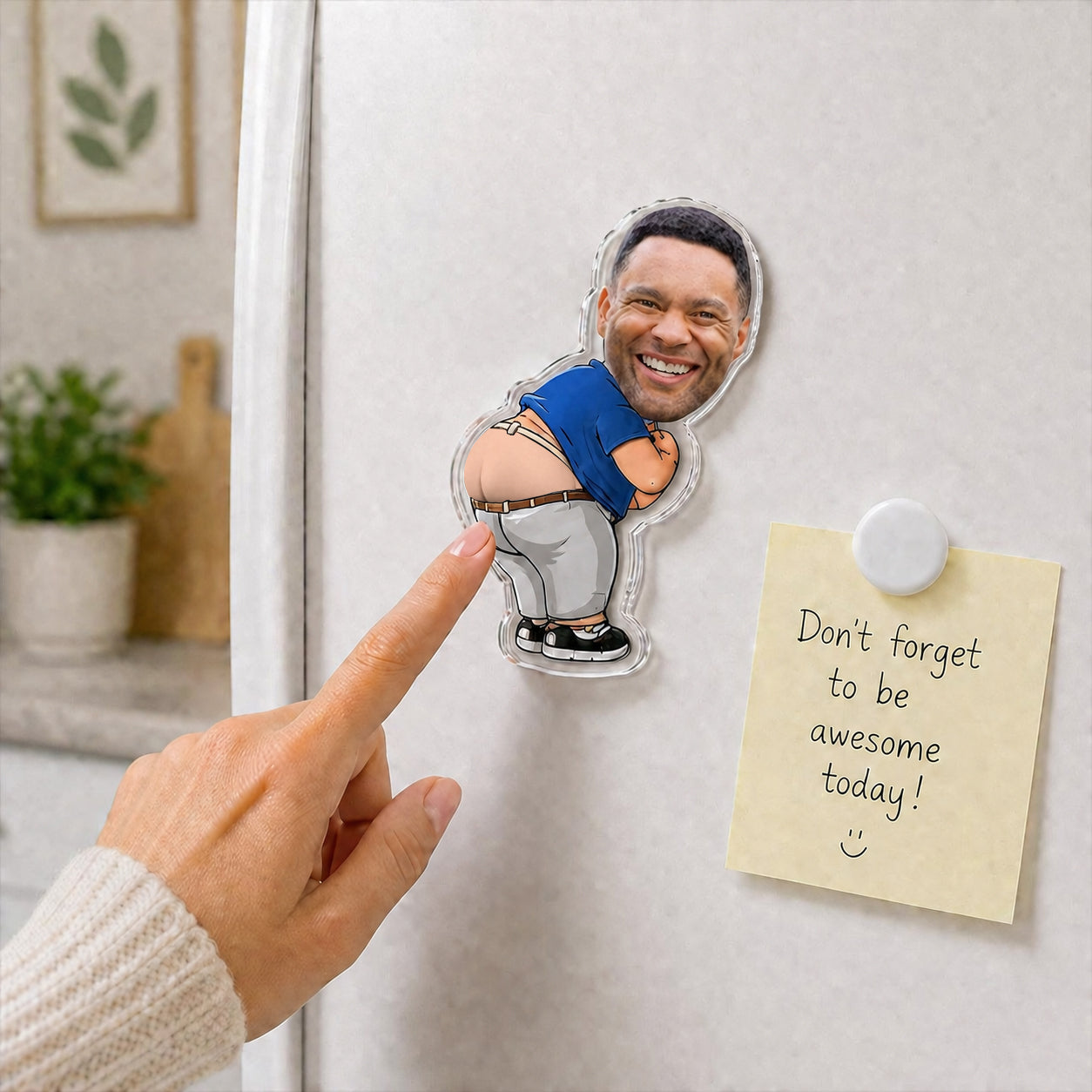 Custom Funny Photo Fart Squishy Butt Fridge Magne