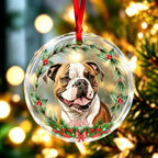 Custom Photo Dog Cat Glass Ornament Christmas Gift For Pet Lovers