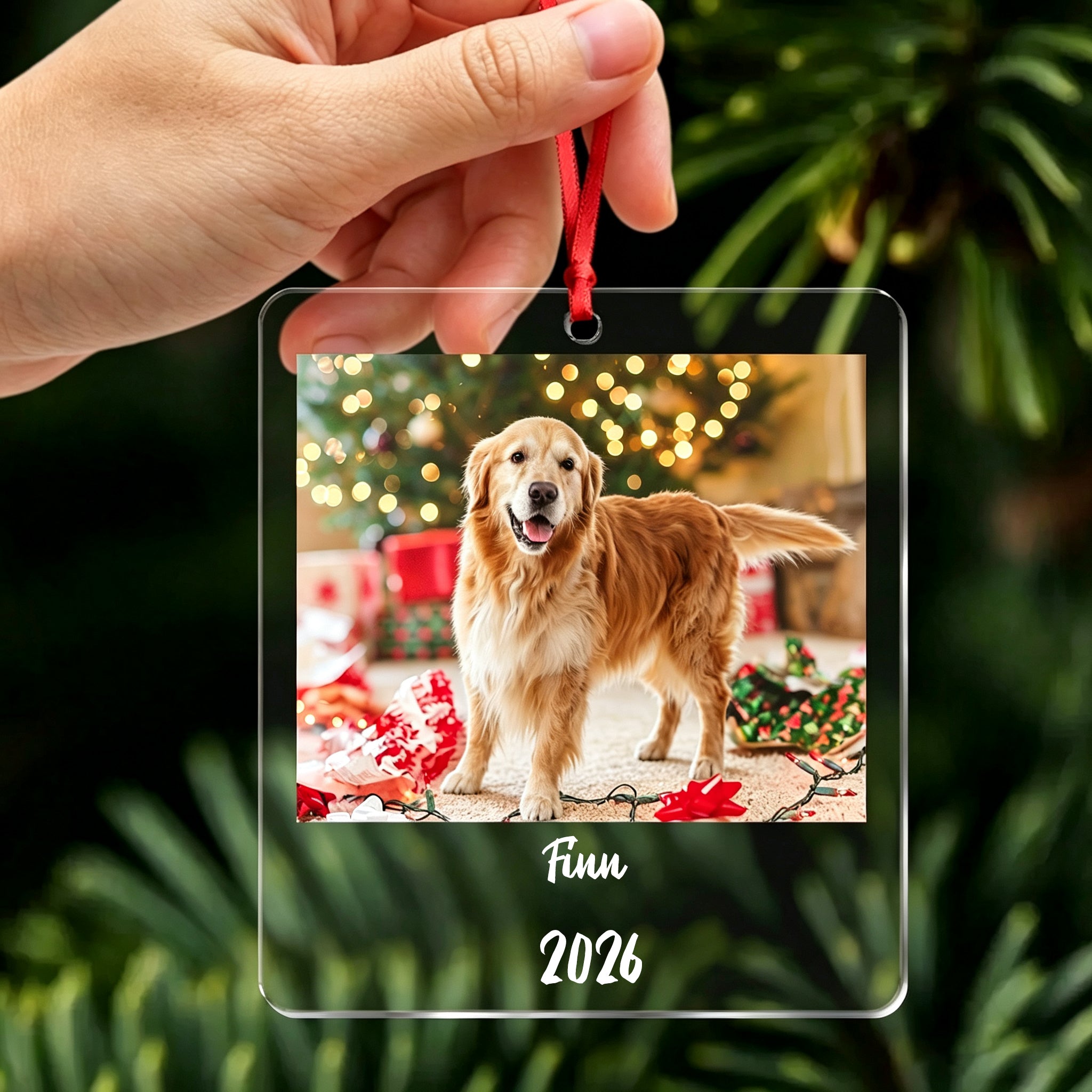 Keep Their Christmas Smile Forever,Personalized Pet Photo Christmas Ornament Gift For Dog Cat Mom,Dad,Pet Lover