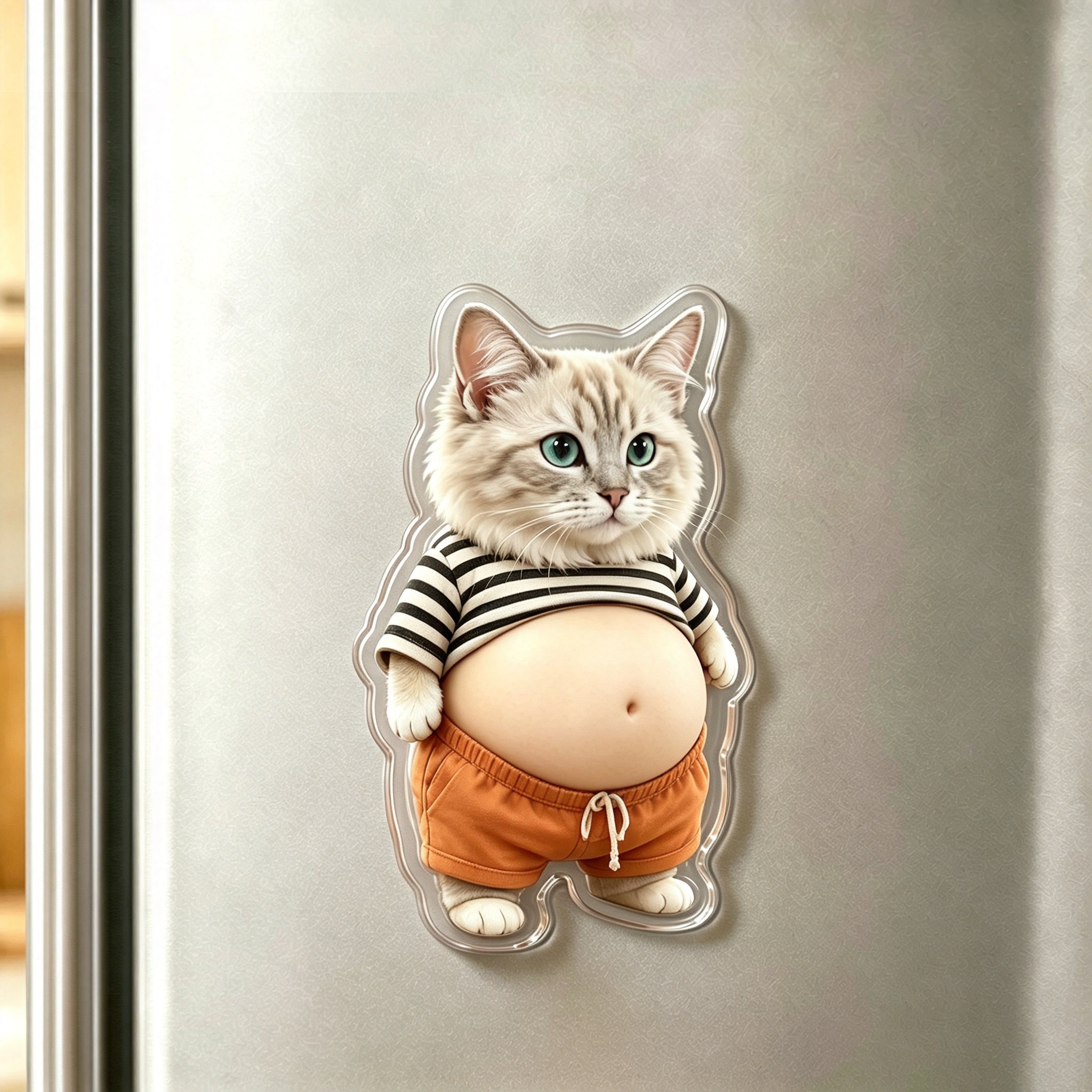 Custom Pet Cartoon Acrylic Fridge Magnet, Personalized Dog Photo Magnet,Funny Pet Portrait Keepsake Gift For Dog Mom And Dog Dad