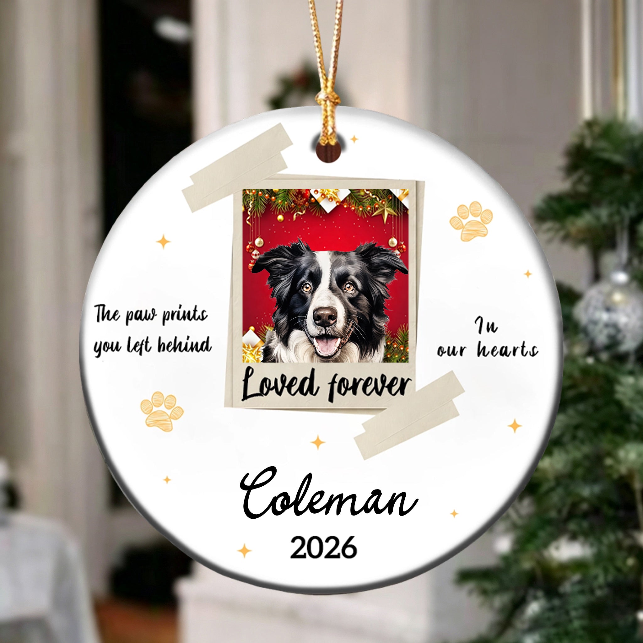 Custom Dog Cat Photo Ornament,Personalized Memorial Christmas Ornament For Pet Lovers,Dad,Mom
