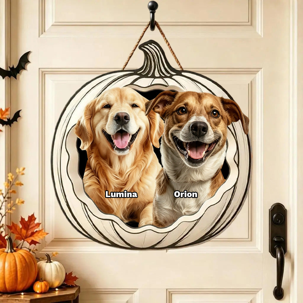 Your Pets Are Ready For Halloween,Personalized Pet Pumpkin Sign,Home Decor Wooden Door Sign For Halloween Gifts