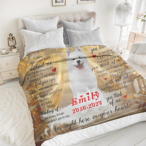 Custom Photo Memorial  Luxury Throw Blanket  For Personalized Loss Of Pet Gift