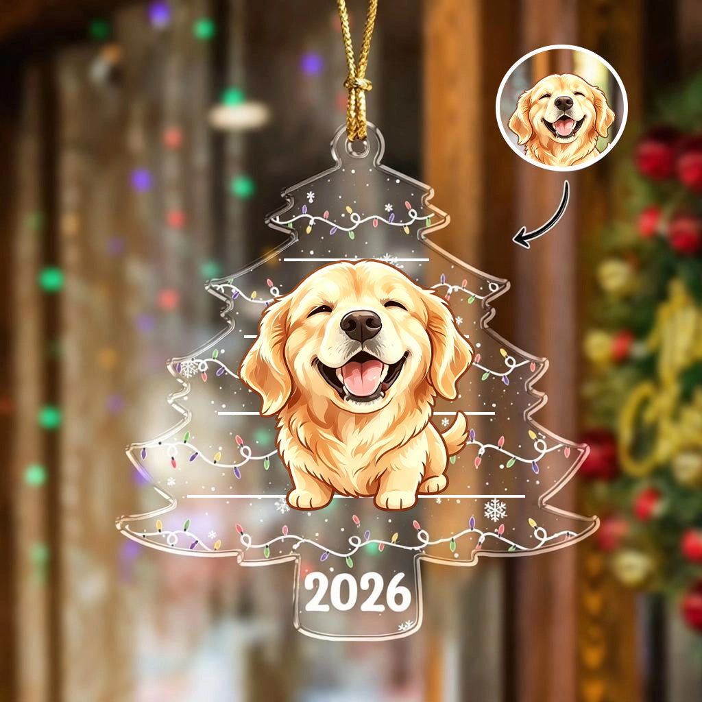 Personalized Pet Photo Christmas Tree Ornament For Dog Cat Pet Lovers