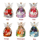 Personalized Glass Angel Figurine with Preserved Flower