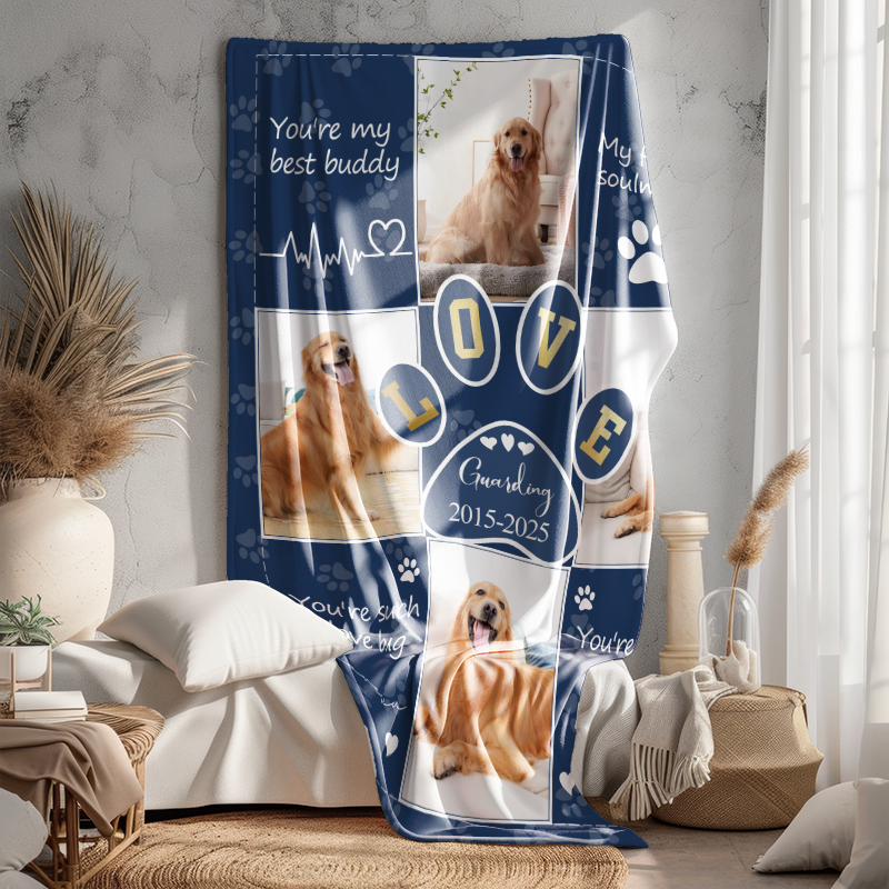 Personalized Dog Blankets Cat Picture Blanket Custom Pet Photo Blanket Dog Dad Gift