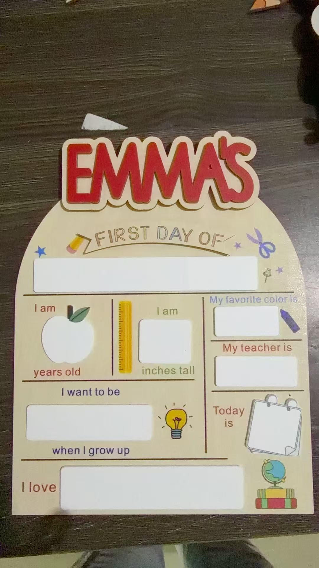 personalized name sign for back to school