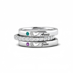 Personalized Zircon Birthstone Ring Jewelry Birthday Mother's Day Gift for Women