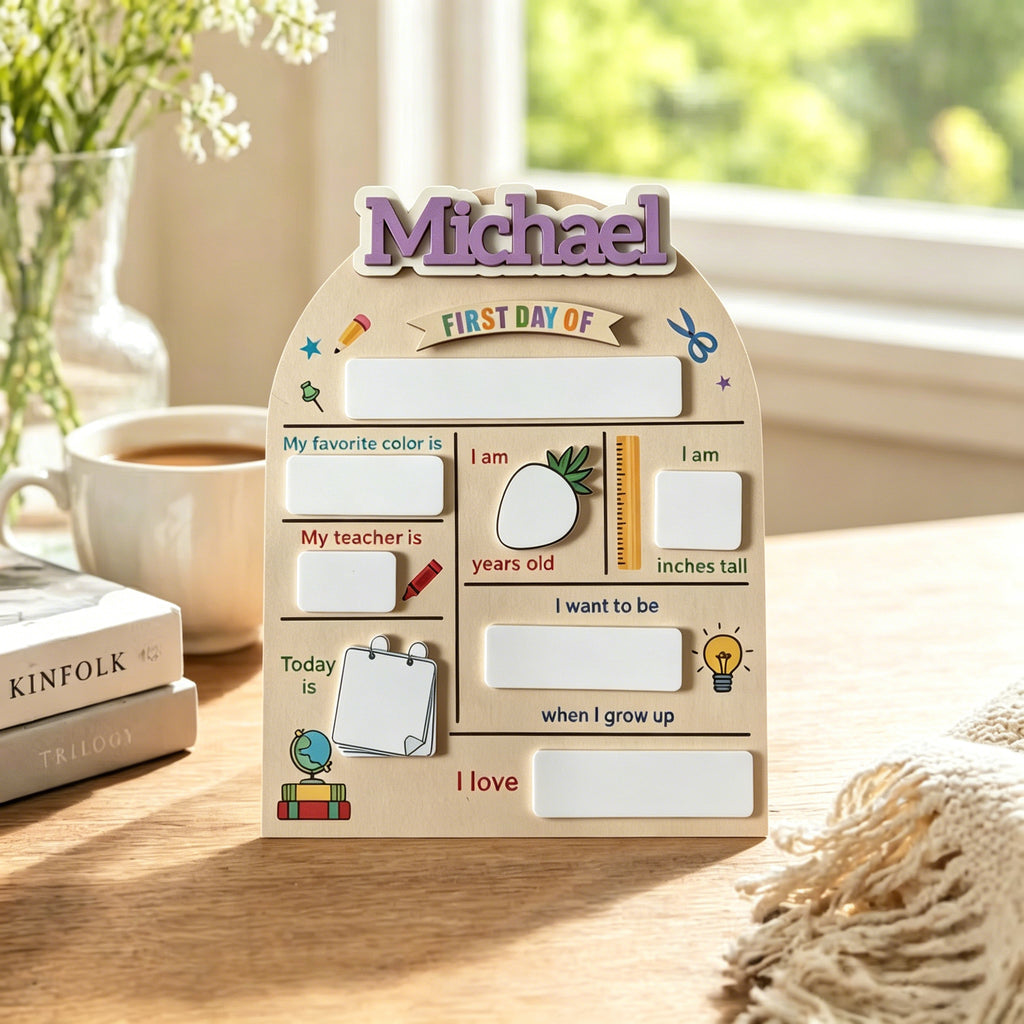 Personalized First Day Of School Sign, 1st Day Of School Sign, Dry Erase School Sign
