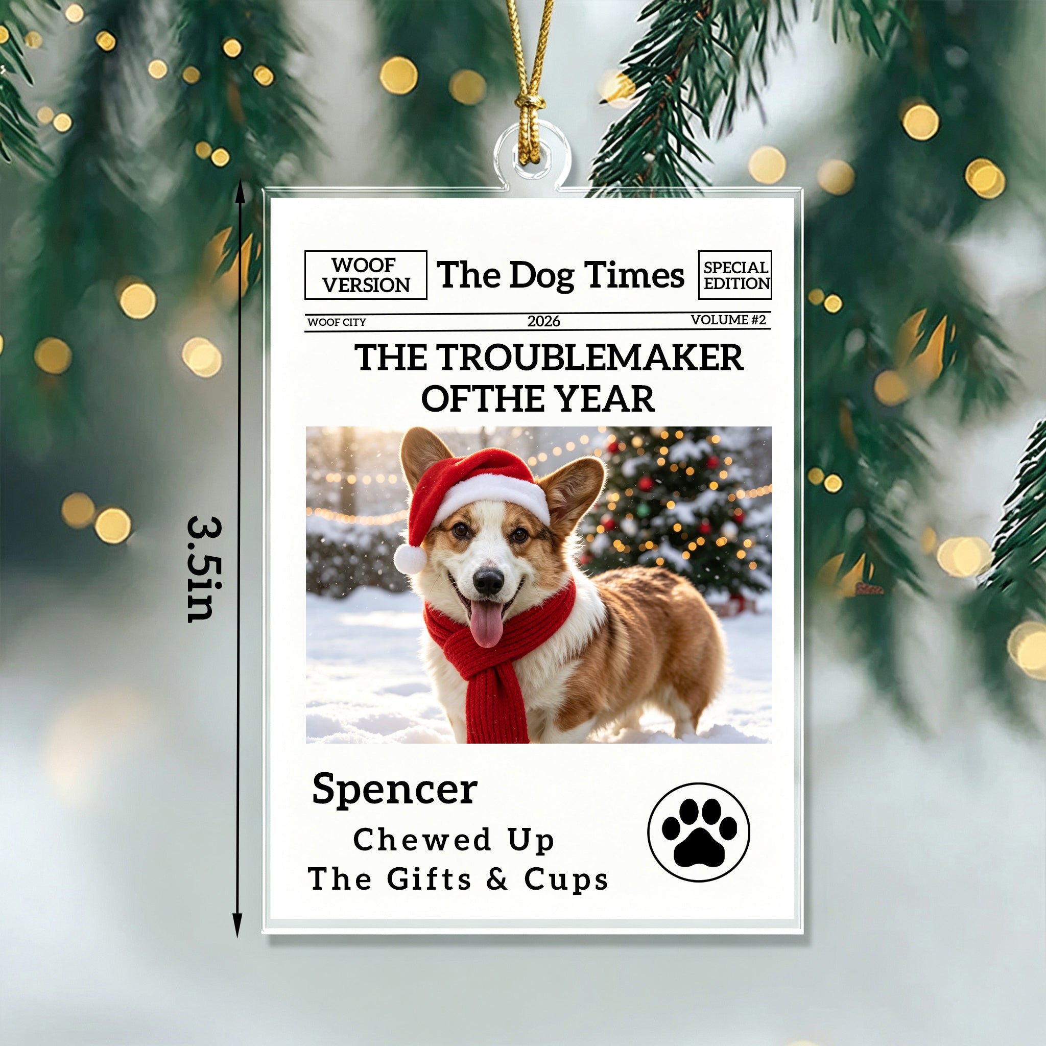 The Little Trouble Maker We’ll Always Love – Personalized Dog Cat Christmas Ornament  For Pet Lovers