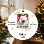 Custom Dog Cat Photo Ornament,Personalized Memorial Christmas Ornament For Pet Lovers,Dad,Mom