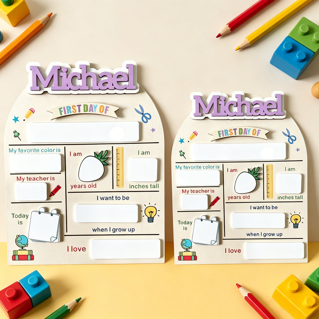 Personalized First Day Of School Sign, 1st Day Of School Sign, Dry Erase School Sign