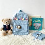 Back To School-Personalized Name Corduroy Monogram Book BackBag for Toddlers and Kids