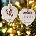 Commemoratingthe Dog's First Birthday-Personalized Dog Photo Heart Ceramic Ornament