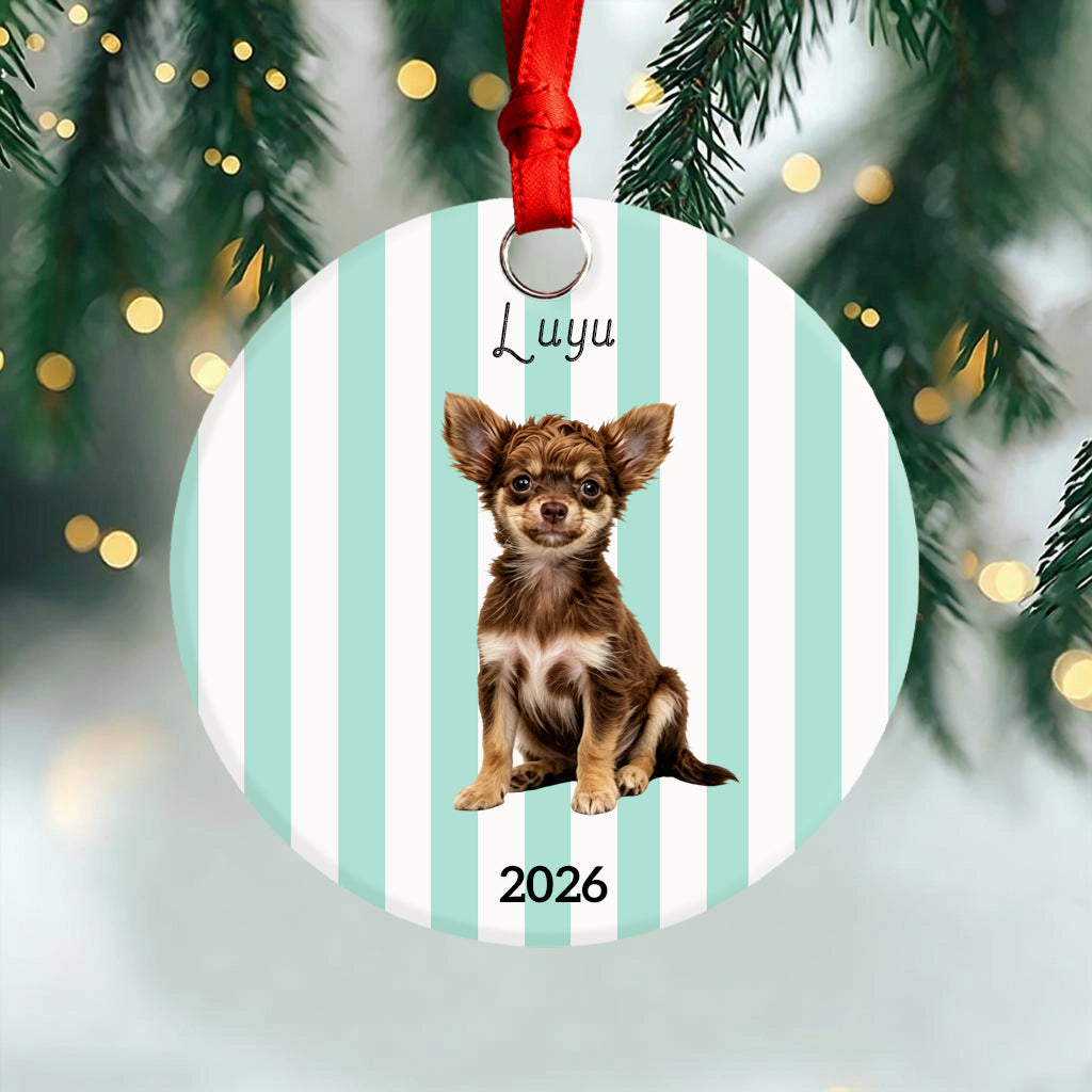 Personalized Pet Photo Christmas Ornament Gift For Dog Cat Mom,Dad,Pet Lovers