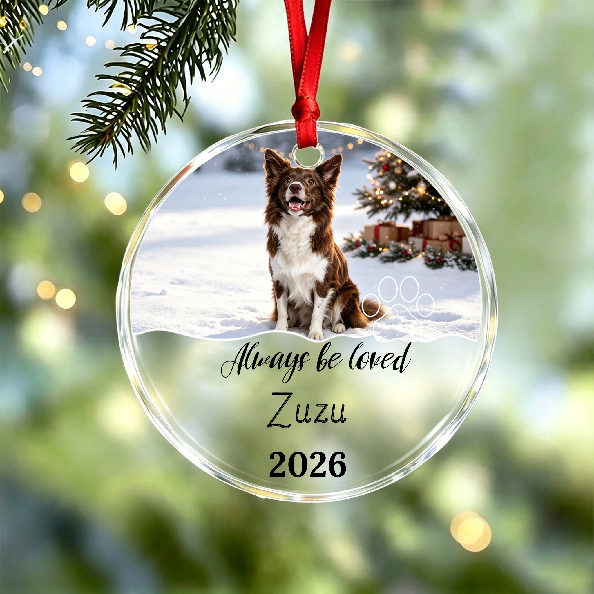 Always Be Loved-Personalized Pet Photo Memorial Christmas Ornament