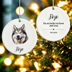 I'm So Lucky To Have Met You-Personalized Ceramic Ornament For Christmas Dog Dad,Mom,Pet Owner
