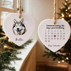 Commemoratingthe Dog's First Birthday-Personalized Dog Photo Heart Ceramic Ornament