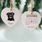 Commemoratingthe Dog's First Birthday-Personalized Dog Photo Heart Ceramic Ornament