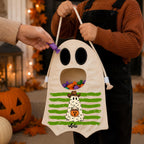 Custom Name Ghost Bag - Personalized Halloween Trick-or-Treat Gift for Kids- Little Spook Big Haul