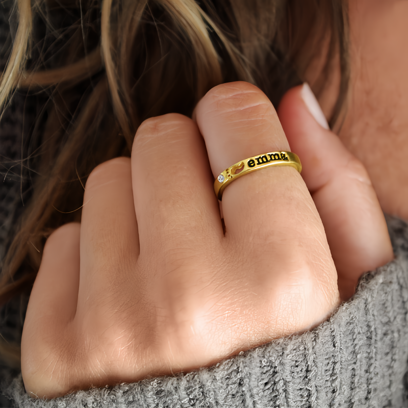 Personalized Zircon Birthstone Ring Jewelry Birthday Mother's Day Gift for Women