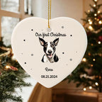 Our First Christmas Together-Personalized Pet Photo Ceramic Ornament for Dog Cat Lovers