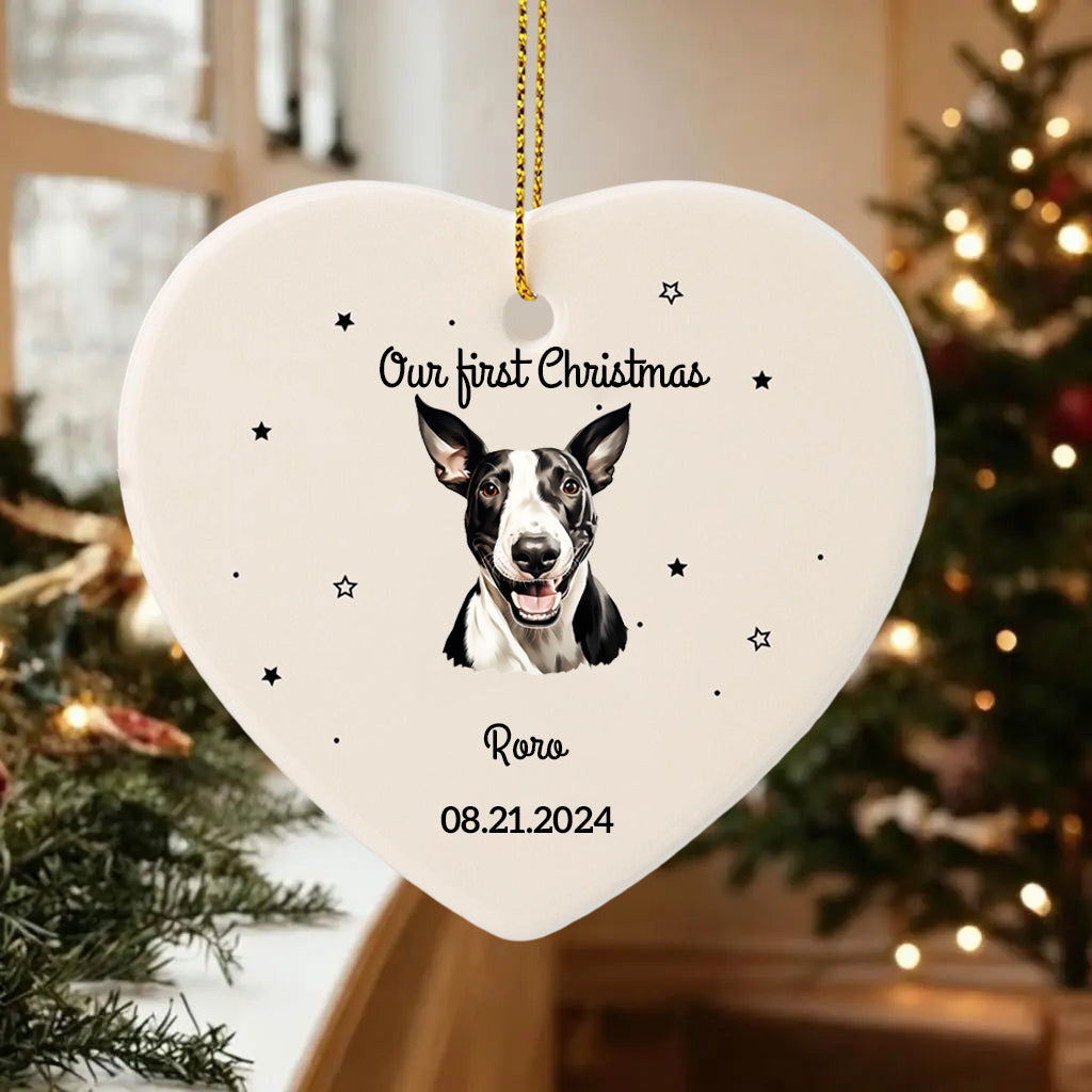 Our First Christmas Together-Personalized Pet Photo Ceramic Ornament for Dog Cat Lovers