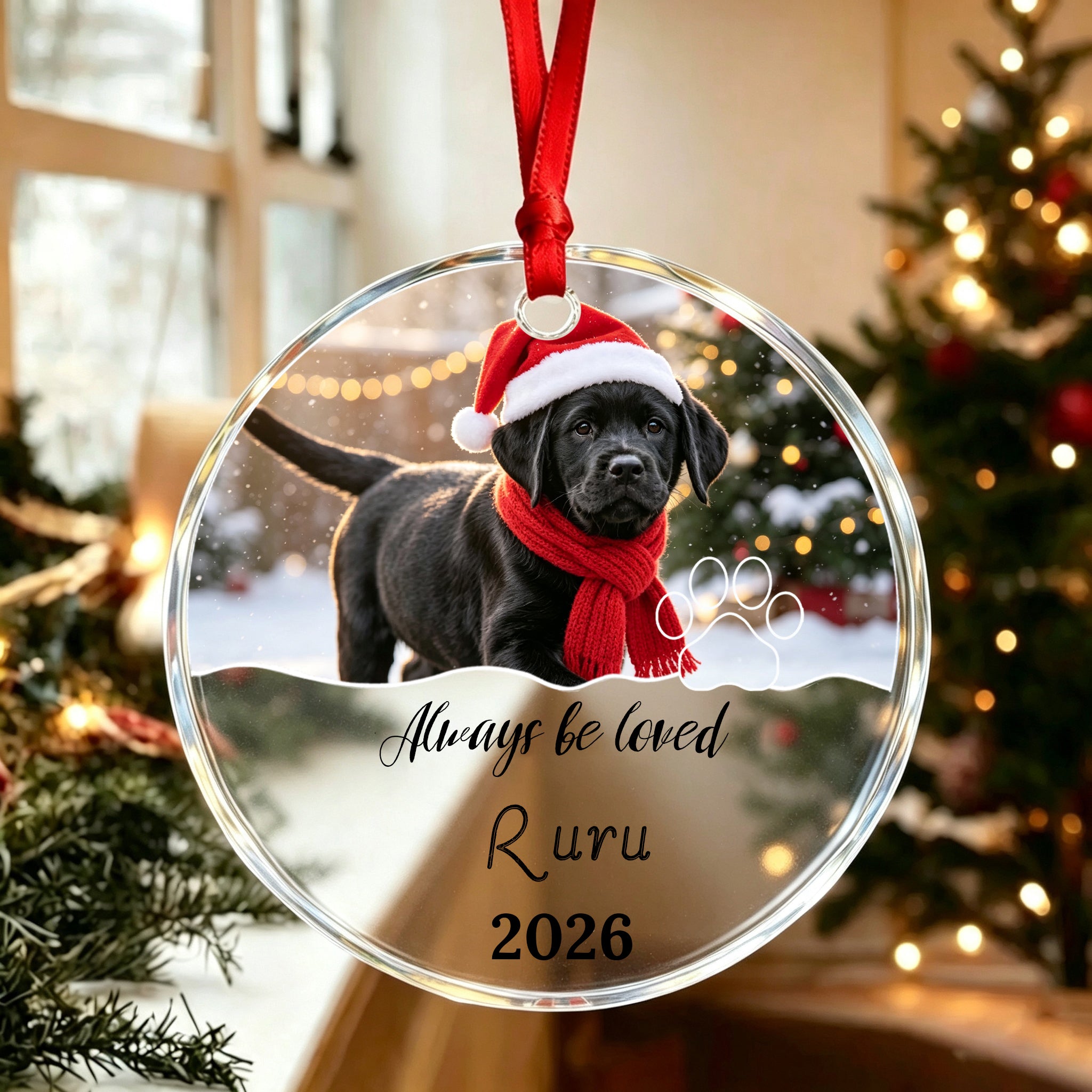 Always Be Loved-Personalized Pet Photo Memorial Christmas Ornament
