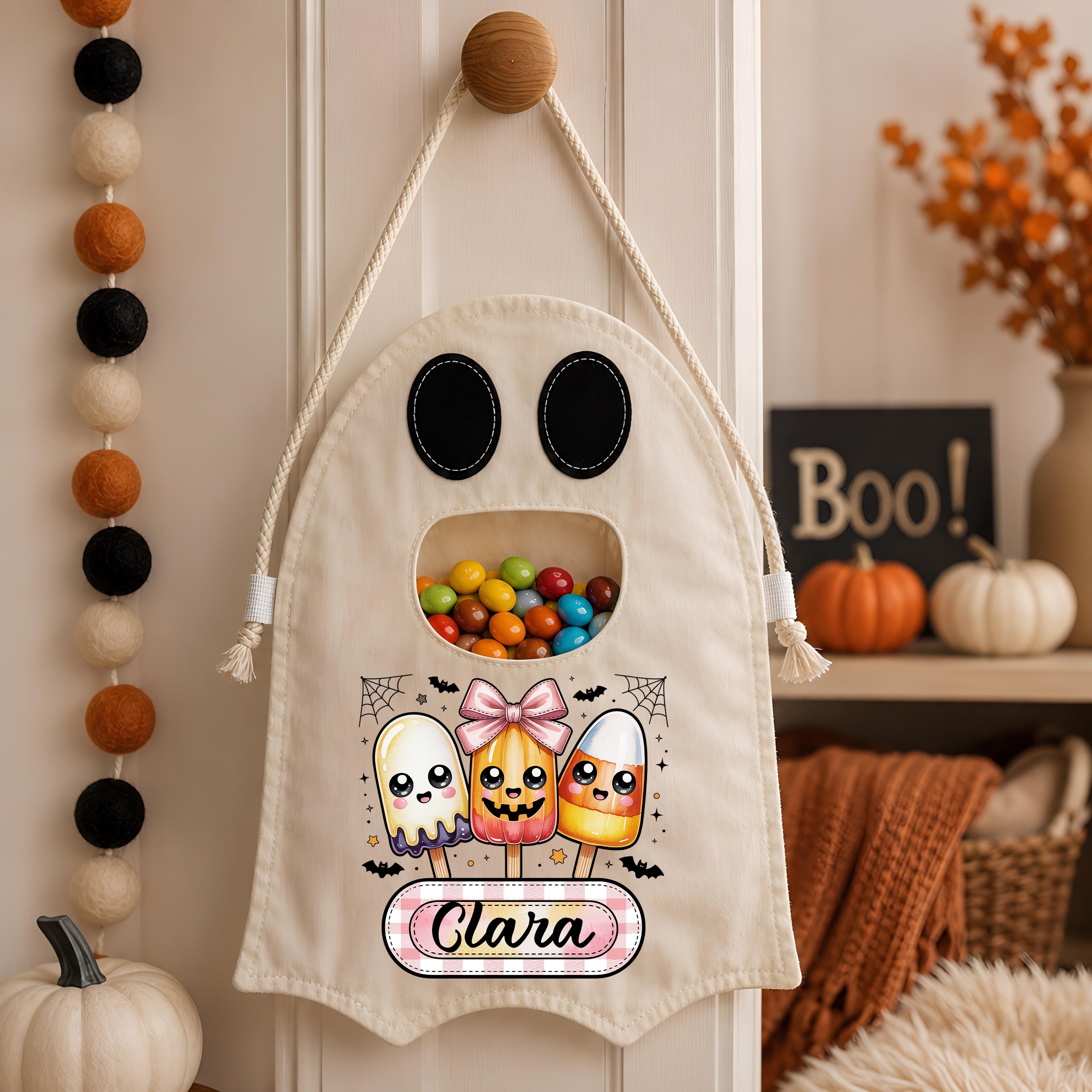 Custom Ghost Bag - Personalized Halloween Gifts For Kids - Sweetest Little Ghost In Town