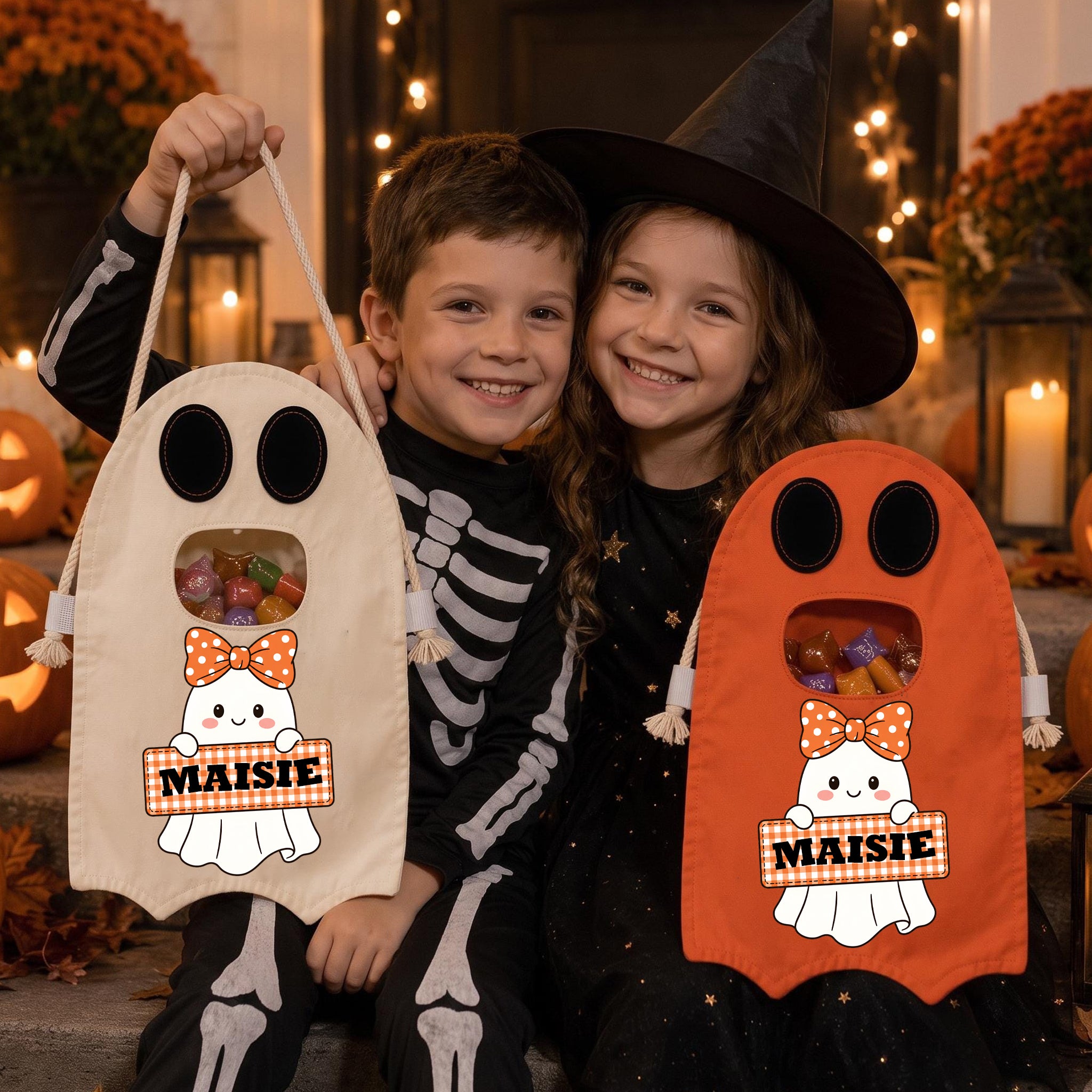 Custom Ghost Bag - Personalized Halloween Gifts For Kids - Spooky Cute Season Is Here