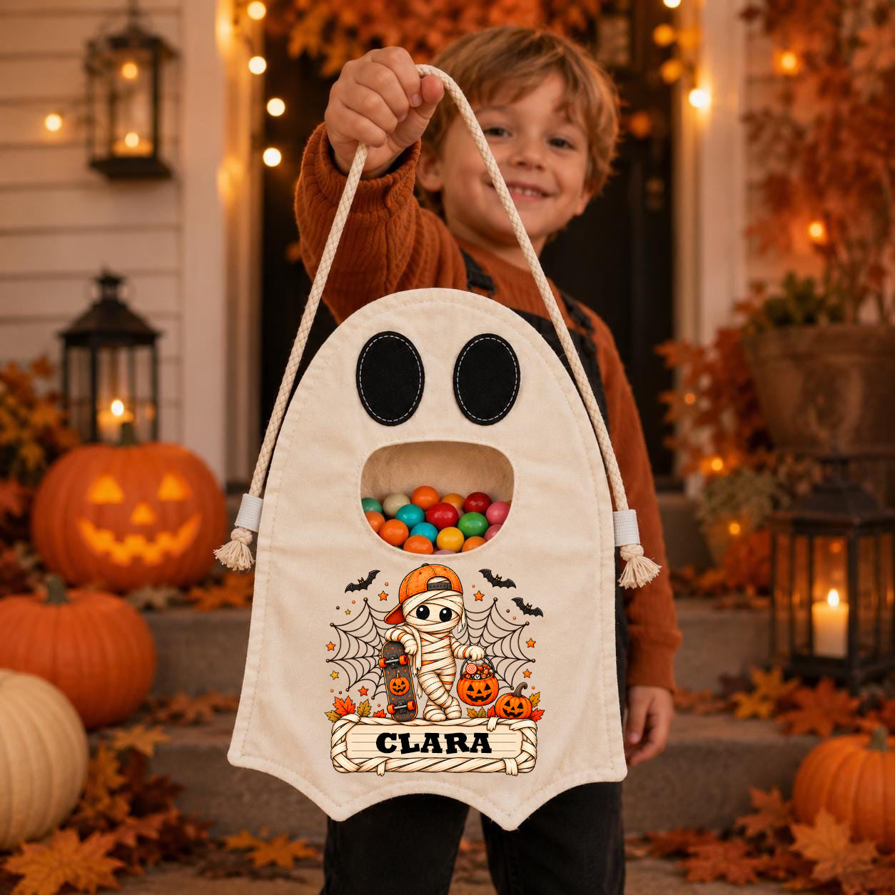 Custom Ghost Bag - Personalized Halloween Gifts For Kids - Spooky Cute Season Is Here