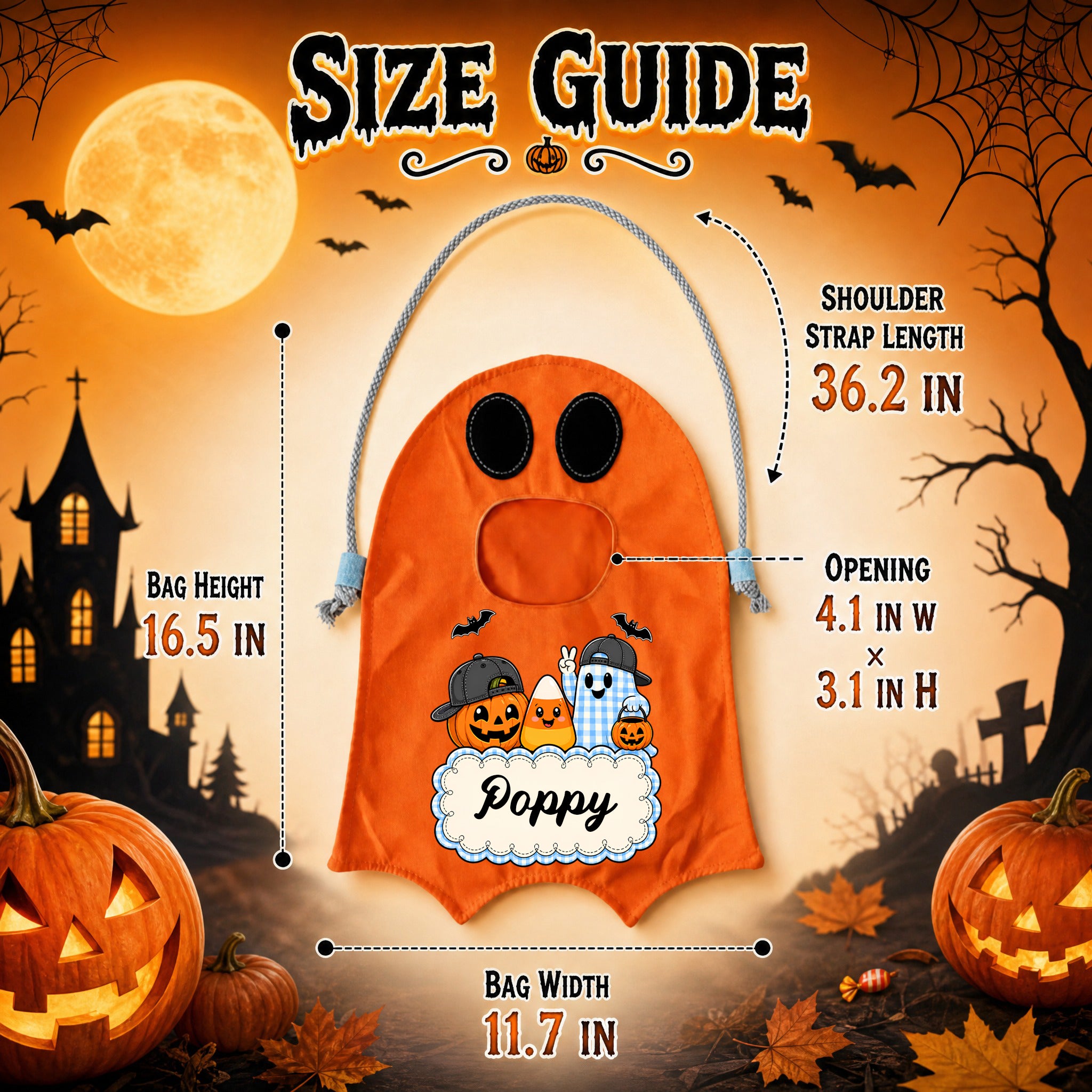 Custom Ghost Bag - Personalized Halloween Gifts For Kids - Sweetest Little Ghost In Town