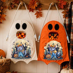 Custom Name Spooky Halloween Candy Bag,Ghost Halloween Trick or Treat Bag for Kids