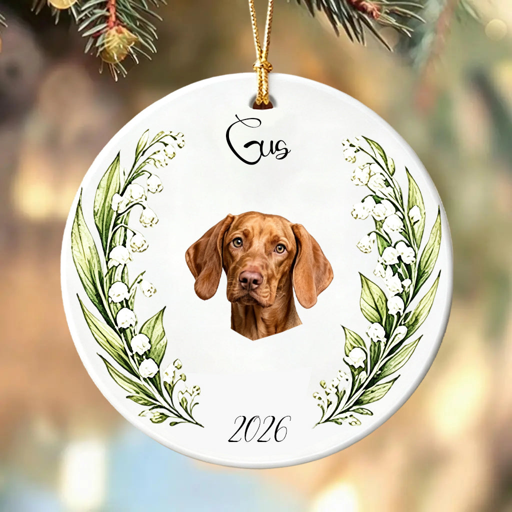Custom Photo Ceramic Christmas Ornament Gift, Sympathy Gift For Pet Owners, Pet Lovers