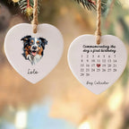 Commemoratingthe Dog's First Birthday-Personalized Dog Photo Heart Ceramic Ornament