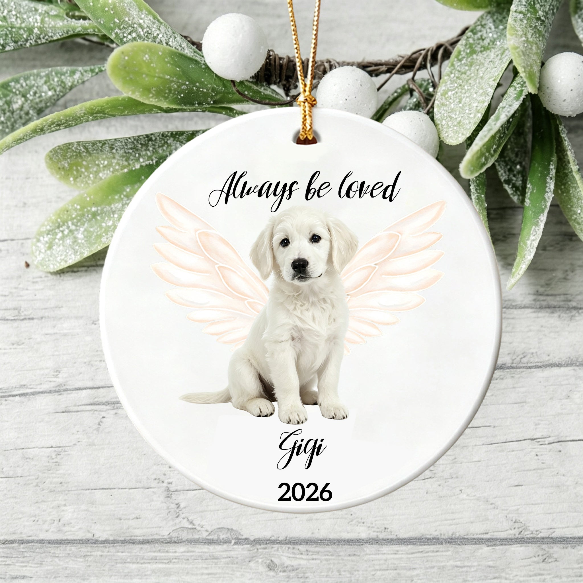 Always Be Loved-A Christmas Ornament for a Pet Who Will Never Be Forgotten-Custom Photo Cernamic Ornament