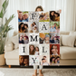 Personalized 14 Family Photo Blankets Home Decor Gift For Mother's,Father's ,Christmas Day