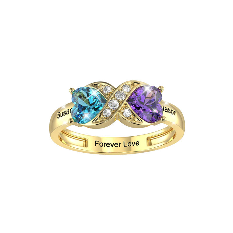 Personalized Gift Idea Birthstone Ring Mother Daughter Ring Promise Ring for Her